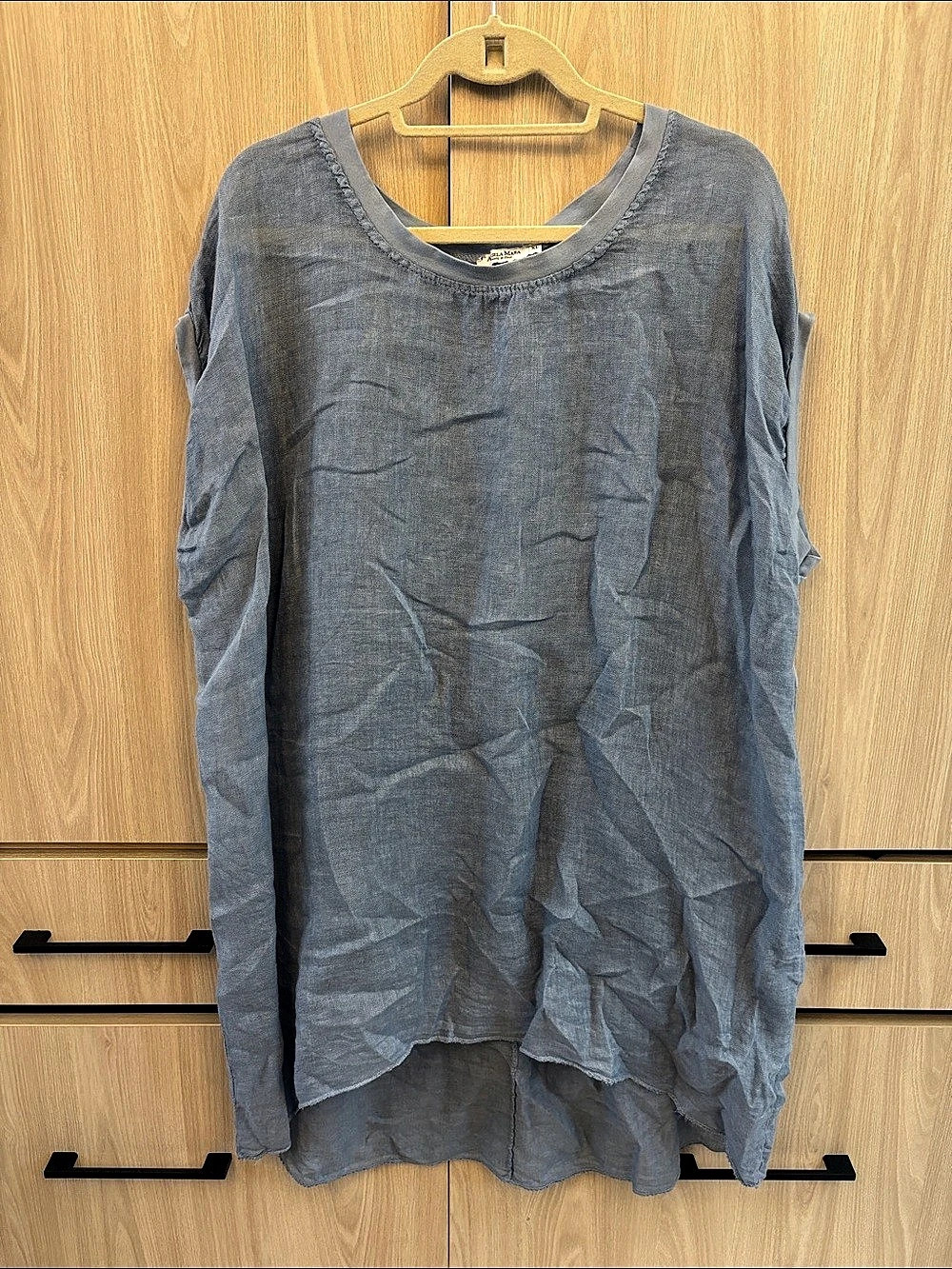 Angela Mara Color Block Tunic Blue XL Like New